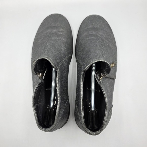ECCO Bootie Womens 41 Gray Metallic Leather Extra Width Zipper Comfort Sneaker - Picture 7 of 15